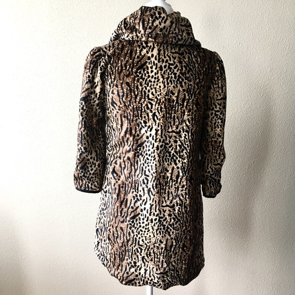 NEW Paris Blues Vegan FUR CHEETAH Leopard COAT - Picture 6 of 7